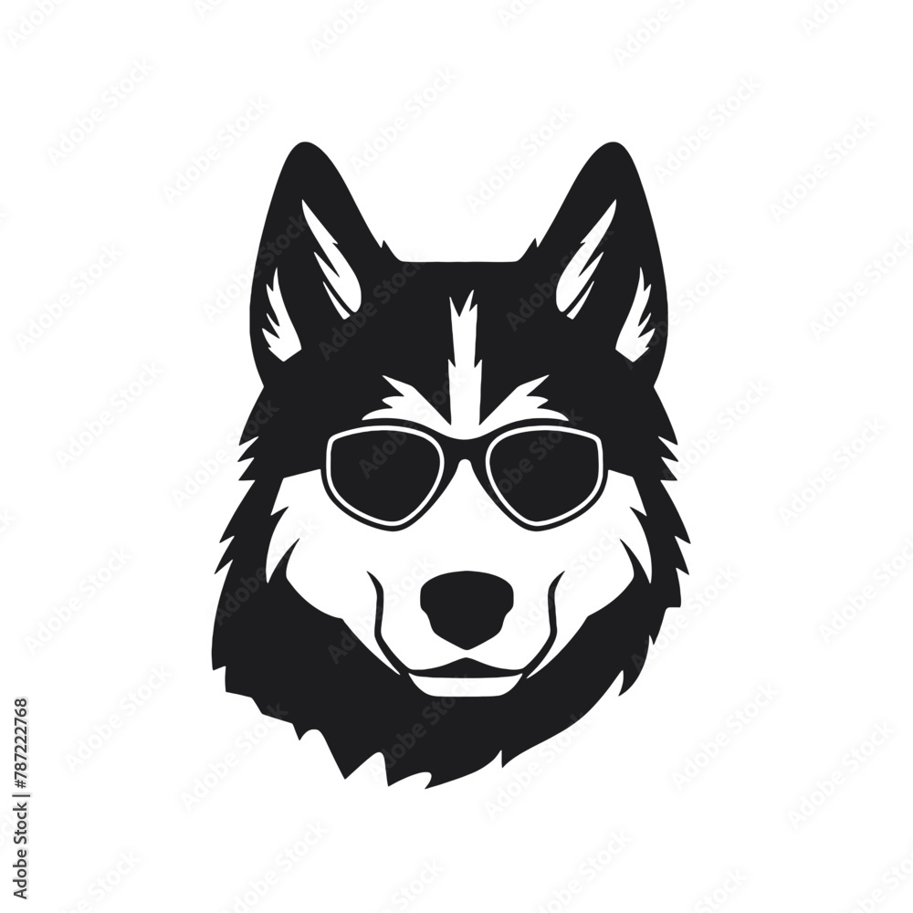 Siberian husky dog vector silhouette Siberian husky dog vector silhouette