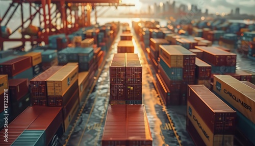Trade and Tariff Forecasts, Depict scenes of international trade negotiations, trade agreements, and tariff disputes to illustrate the impact of trade policies on economic forecasts photo
