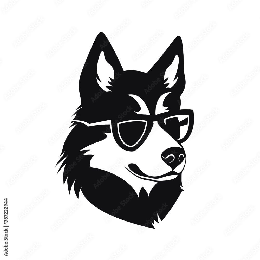 Siberian husky dog vector silhouette Siberian husky dog vector silhouette