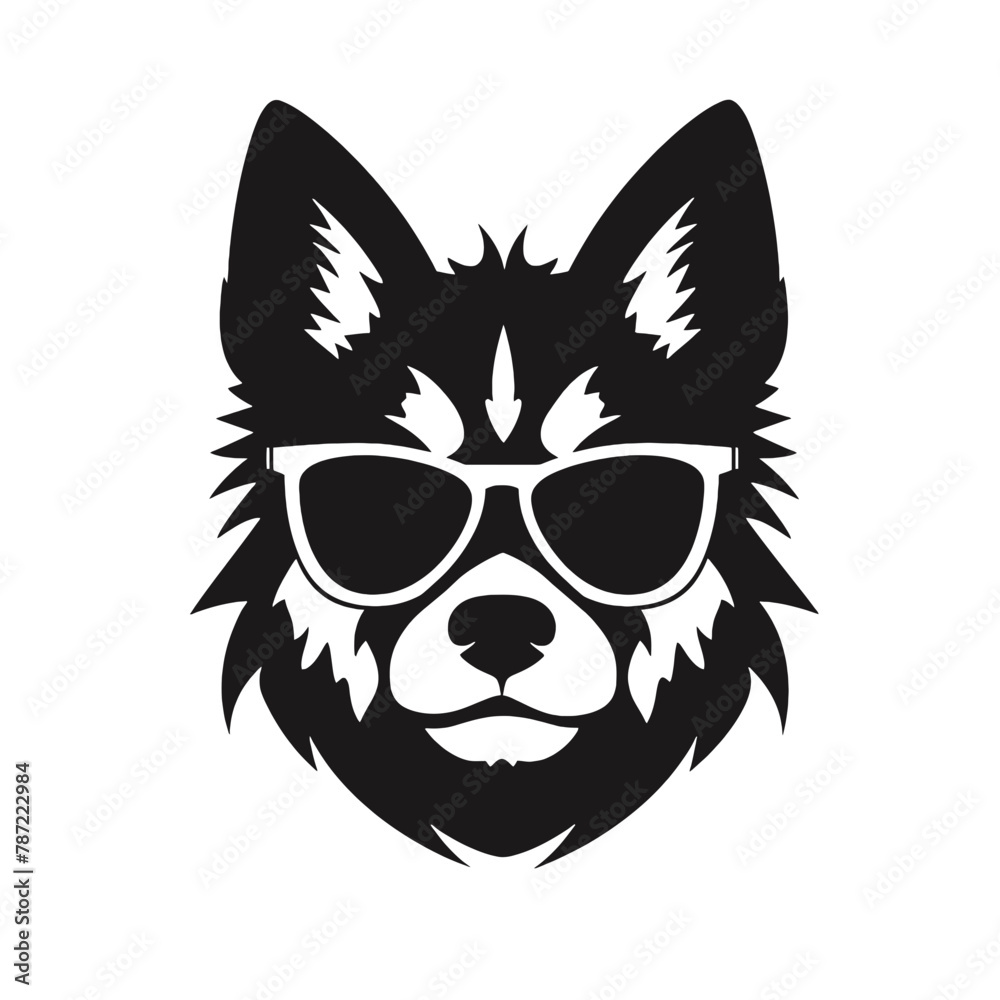 Siberian husky dog vector silhouette Siberian husky dog vector silhouette