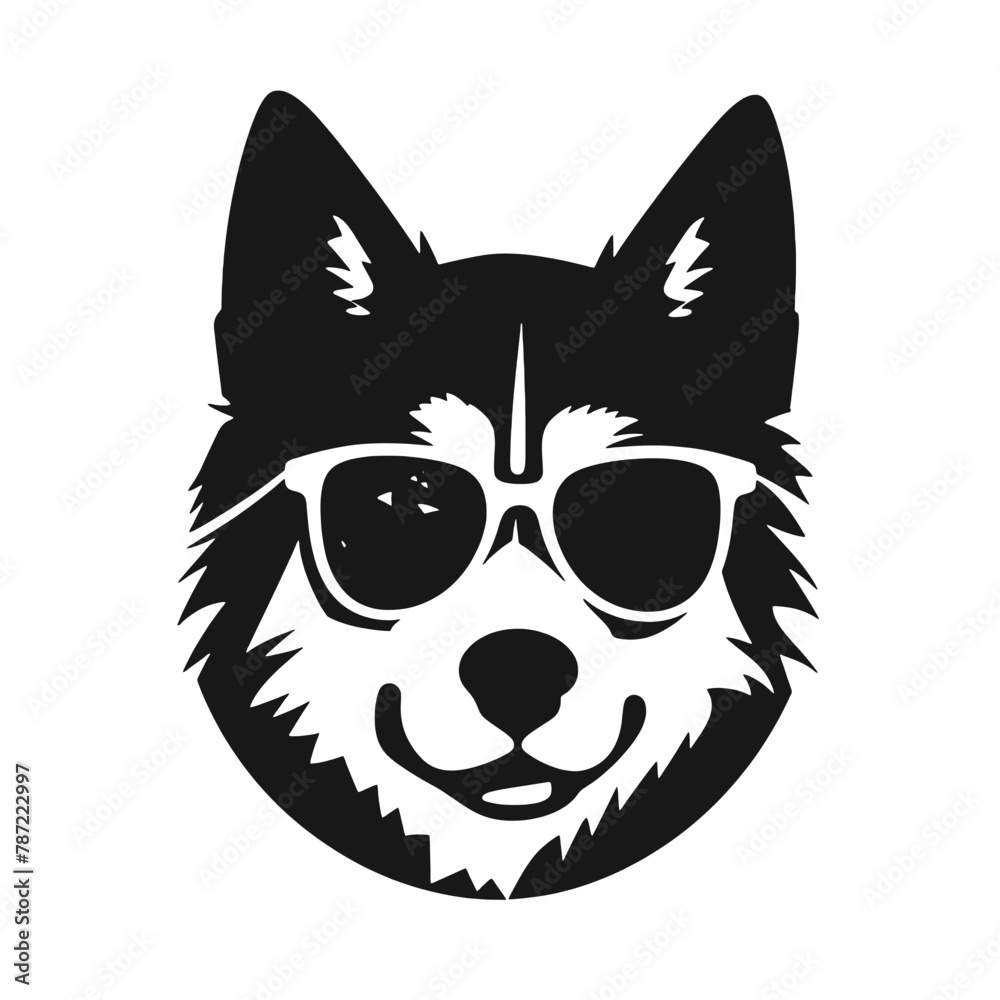 Siberian husky dog vector silhouette Siberian husky dog vector silhouette