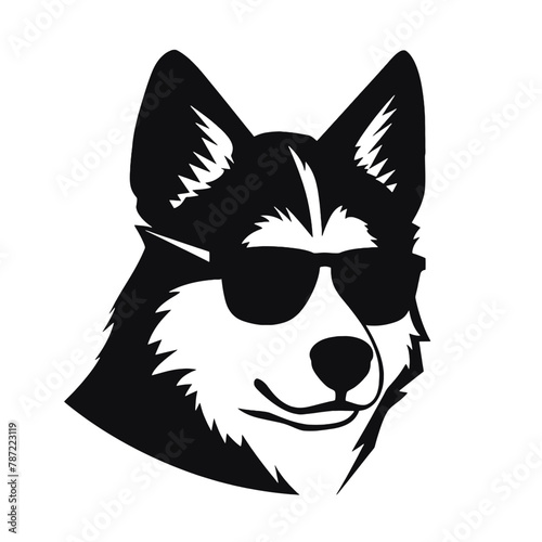 Siberian husky dog vector silhouette