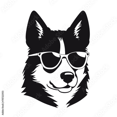 Siberian husky dog vector silhouette