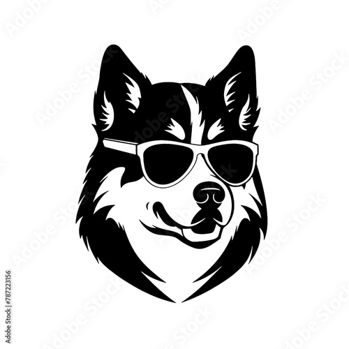 Siberian husky dog vector silhouette