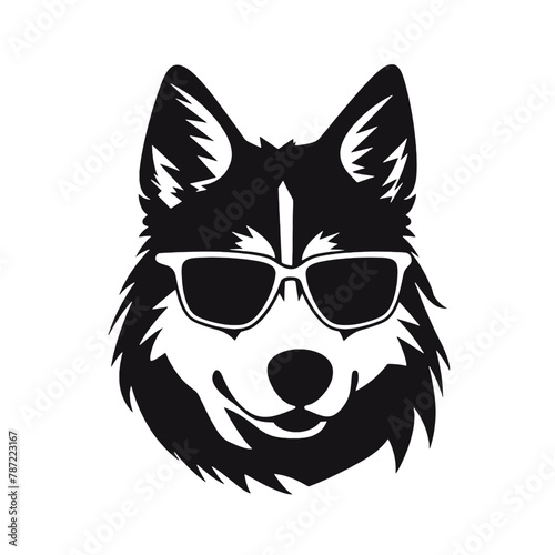 Siberian husky dog vector silhouette