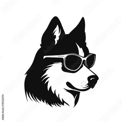 Siberian husky dog vector silhouette