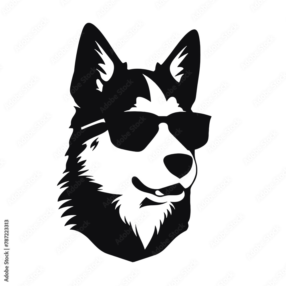 Siberian husky dog vector silhouette Siberian husky dog vector silhouette