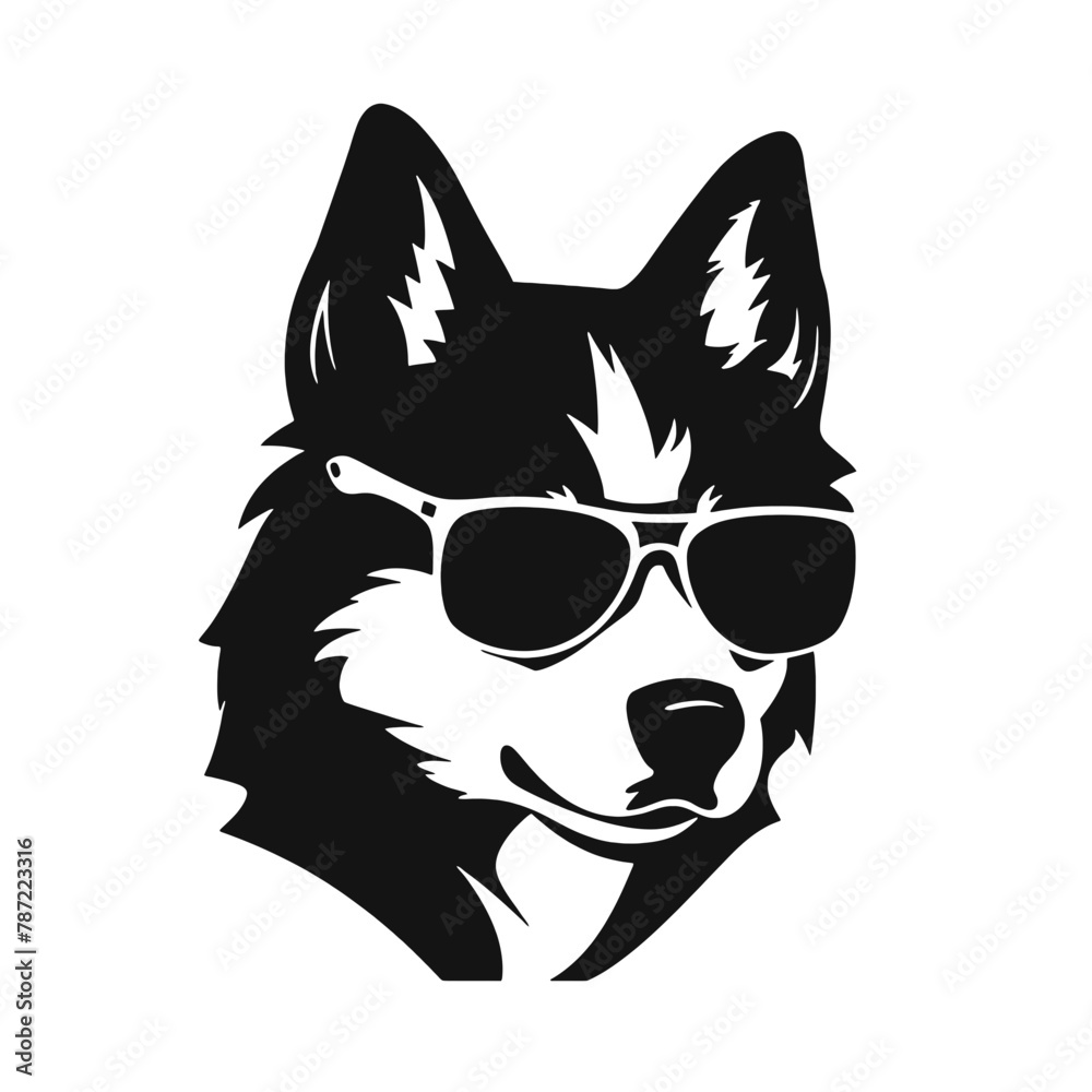 Siberian husky dog vector silhouette Siberian husky dog vector silhouette