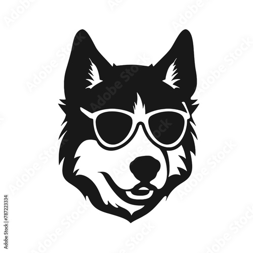 Siberian husky dog vector silhouette