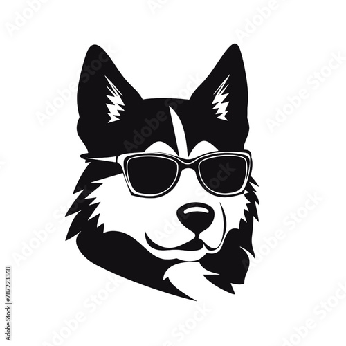 Siberian husky dog vector silhouette