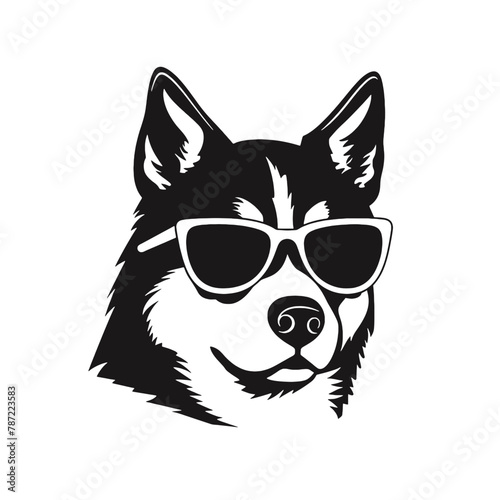 Siberian husky dog vector silhouette