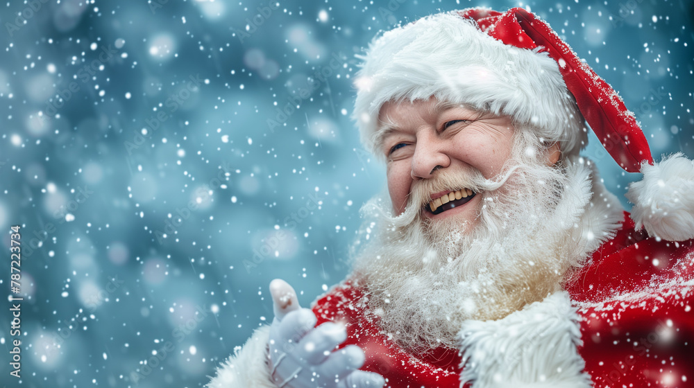 Happy Santa Claus on Christmas background Happy Santa Claus on Christmas background