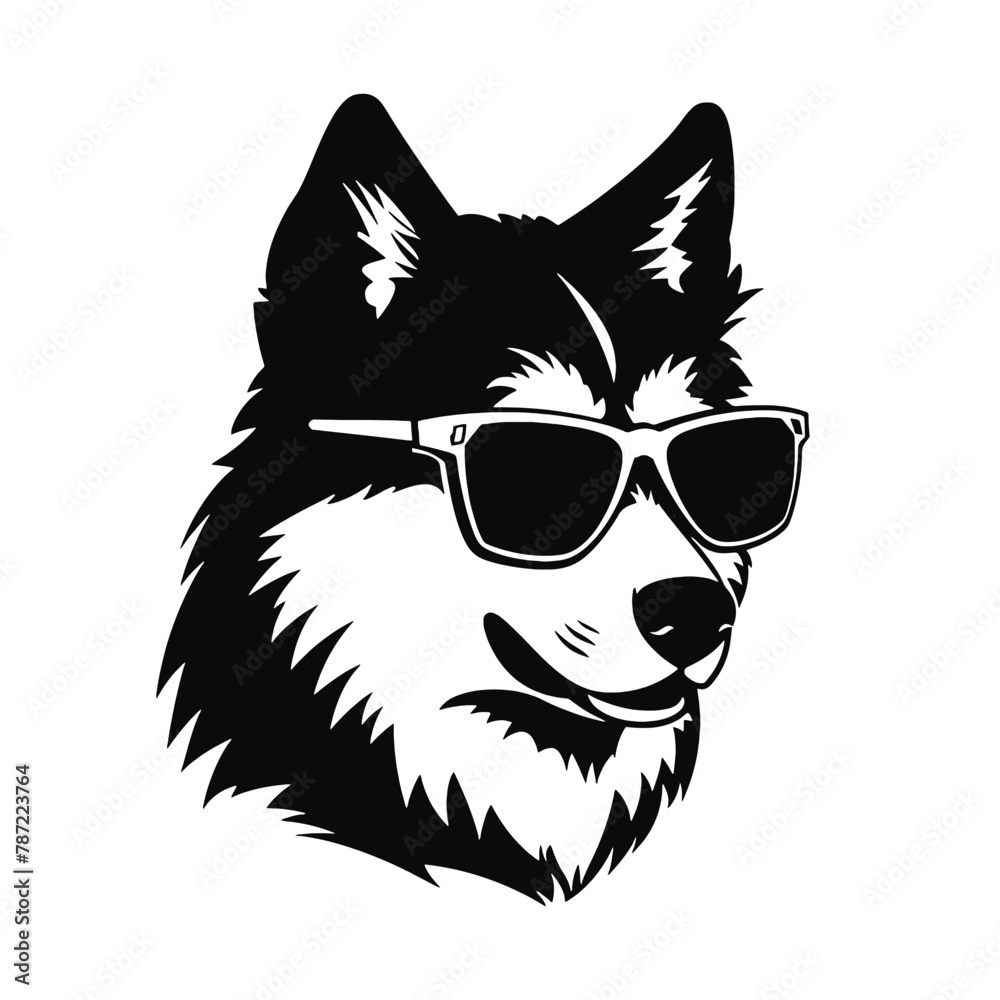 Husky dog silhouette Husky dog silhouette