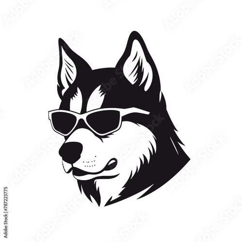 Husky dog silhouette