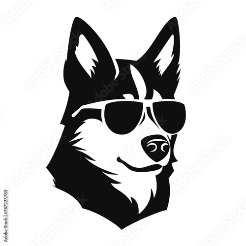 Husky dog silhouette