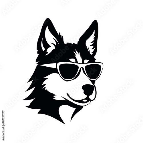 Husky dog silhouette