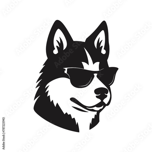 Husky dog silhouette