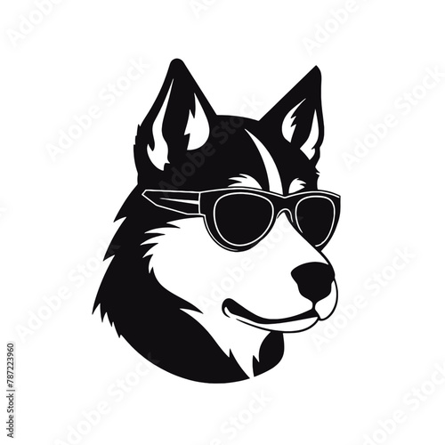 Husky dog silhouette