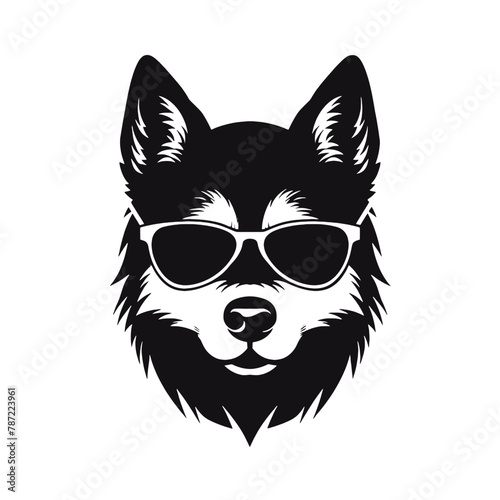 Husky dog silhouette