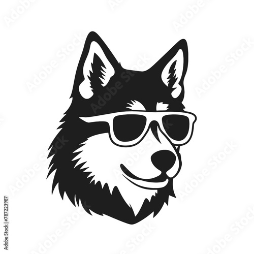 Husky dog silhouette