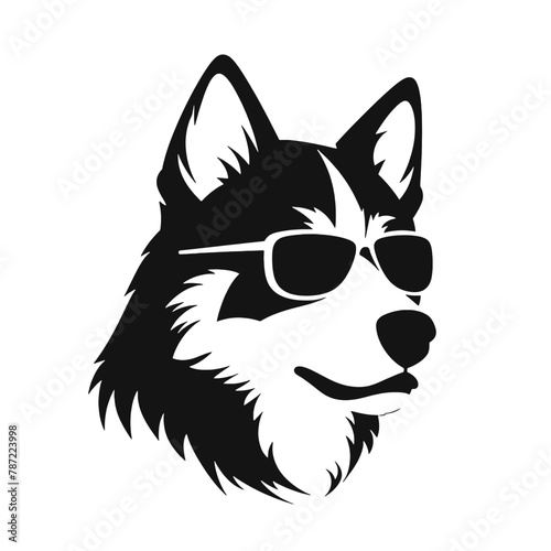 Husky dog silhouette