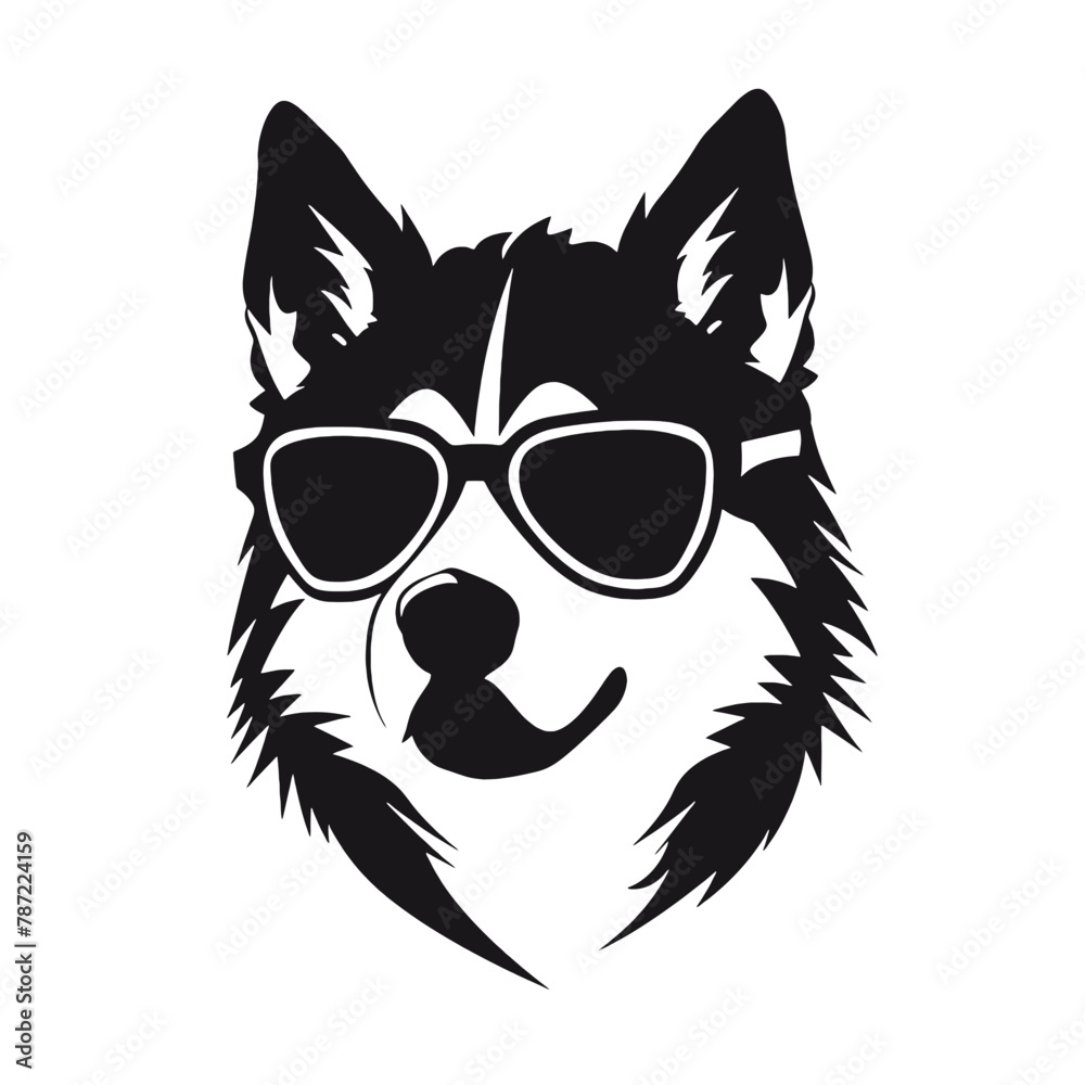 Husky dog silhouette Husky dog silhouette