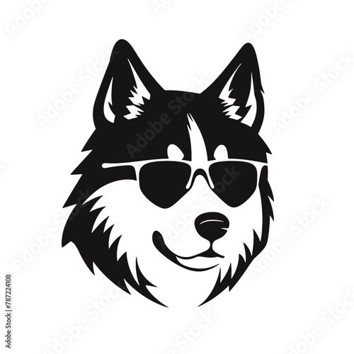 Husky dog silhouette