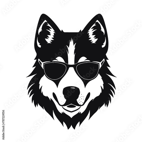 Husky dog silhouette