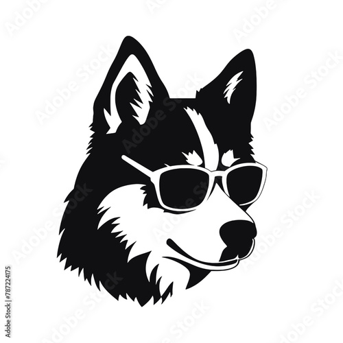 Husky dog silhouette