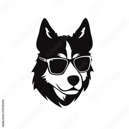 Husky dog silhouette vector  