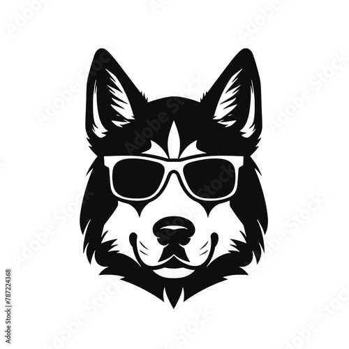 Husky dog silhouette vector  