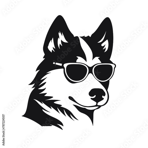 Husky dog silhouette vector  