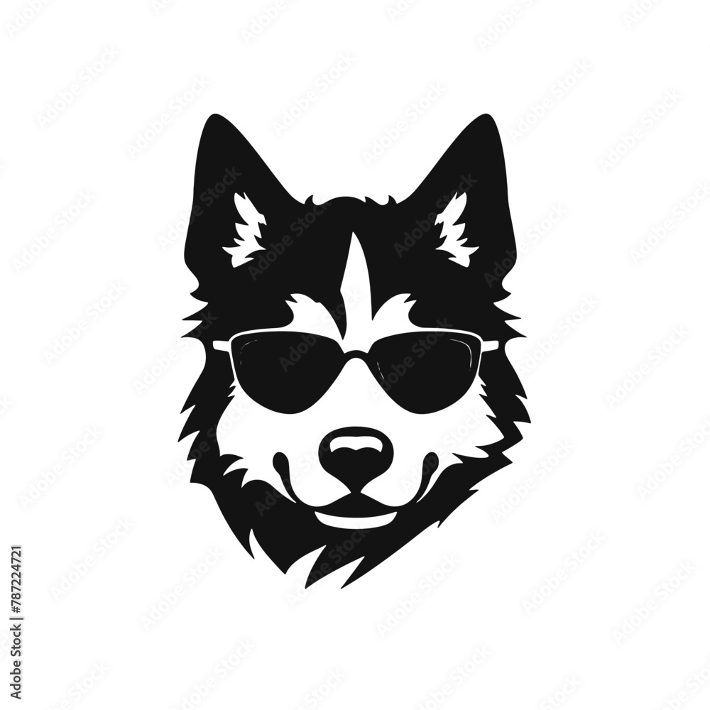Husky dog silhouette vector  