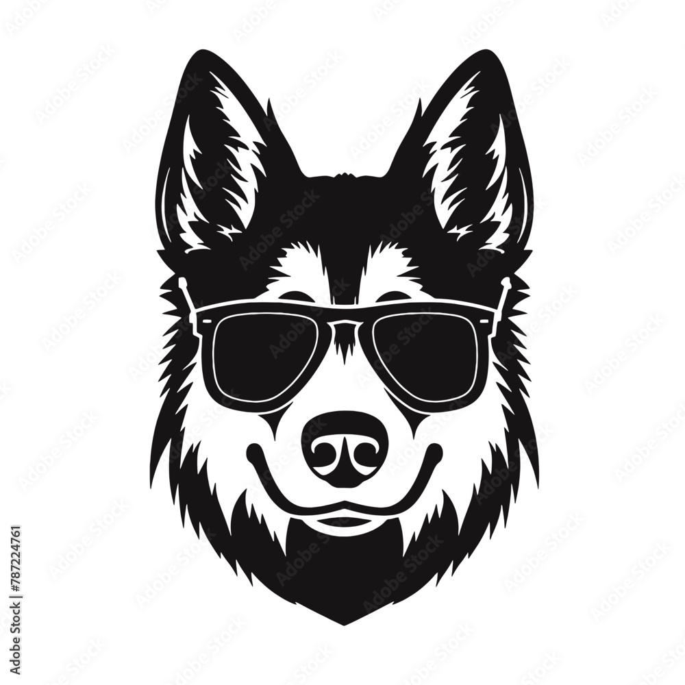 Husky dog silhouette vector Husky dog silhouette vector