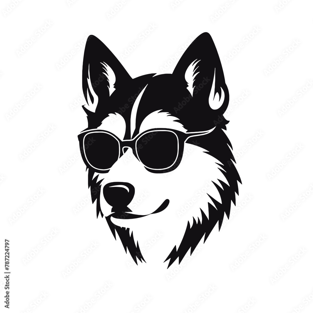 Husky dog silhouette vector Husky dog silhouette vector