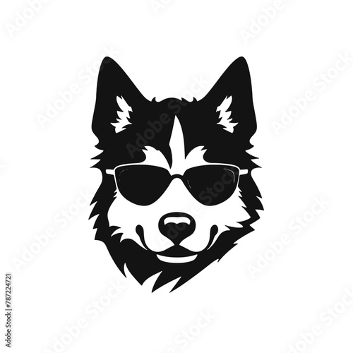 Husky dog silhouette vector  