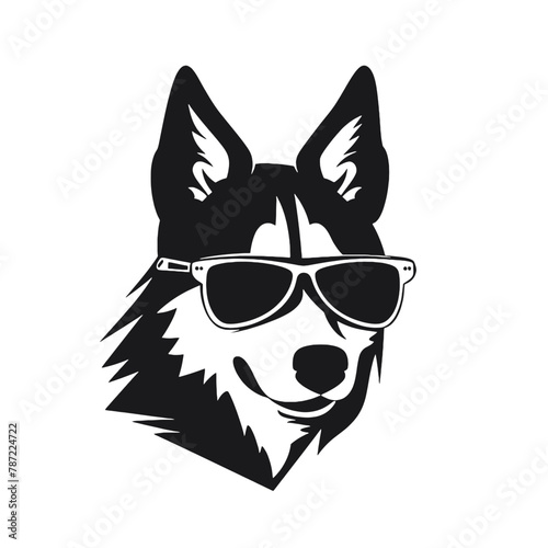 Husky dog silhouette vector  