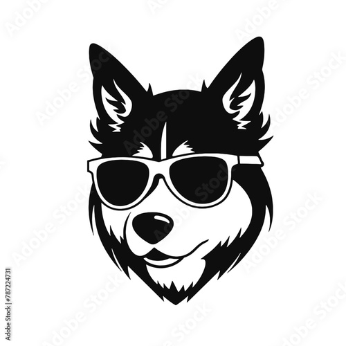 Husky dog silhouette vector  