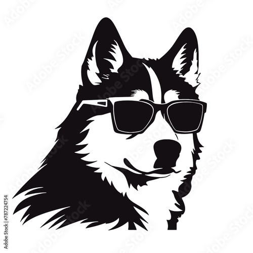 Husky dog silhouette vector  