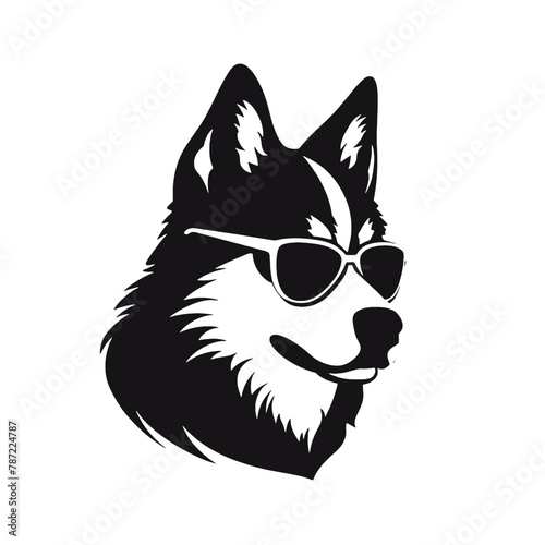 Husky dog silhouette vector  