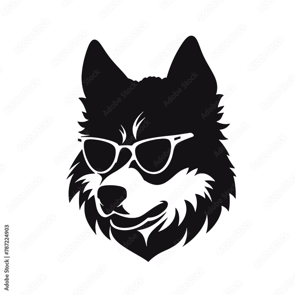 Husky dog silhouette vector Husky dog silhouette vector