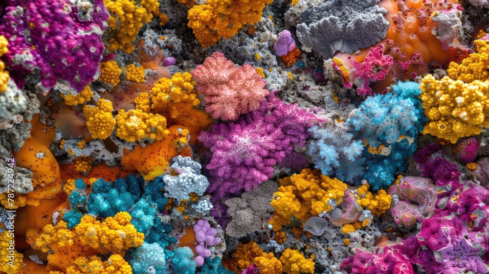 Fototapeta premium Colorful beautiful marine corals, underwater plants