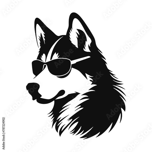Husky dog silhouette vector  