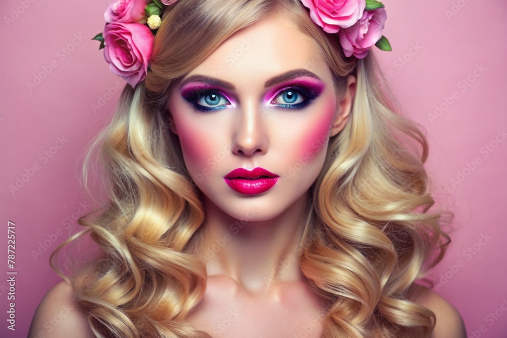 beautiful girl with flowers in her hair beautiful girl with flowers in her hair