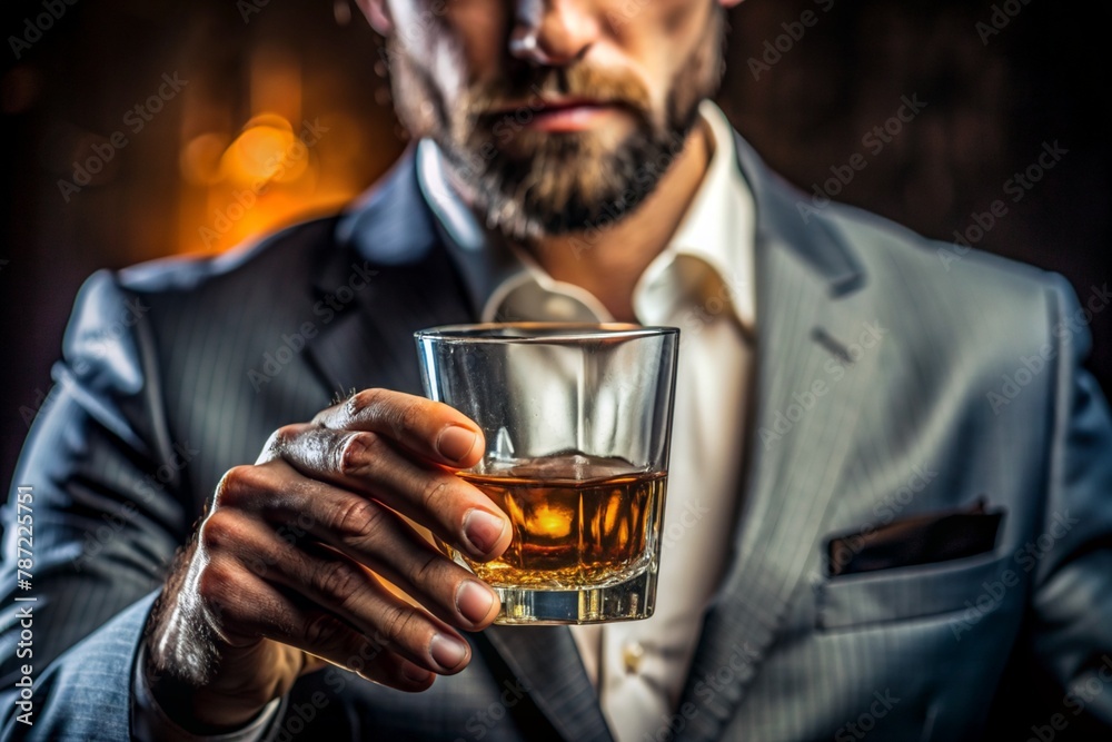 a man offers a glass of whiskey