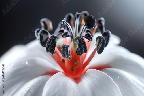 The inner workings of a blossom unfold, showing nature s artistry in this detailed flower closeup photo