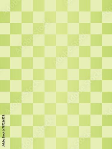 和風背景　パステルカラーの市松模様　縦長　グリーン