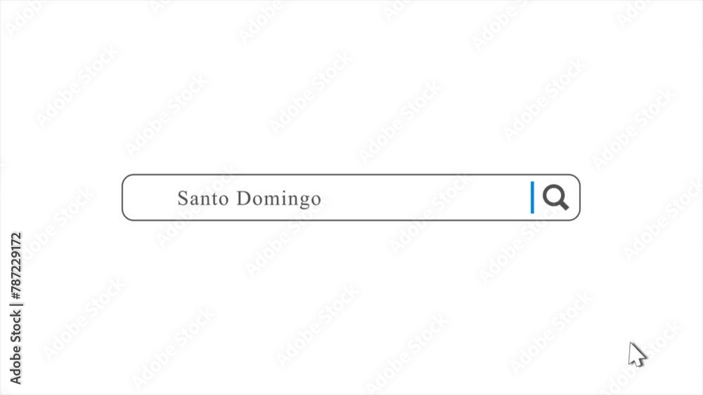 Santo Domingo in Search Animation. Internet Browser Searching