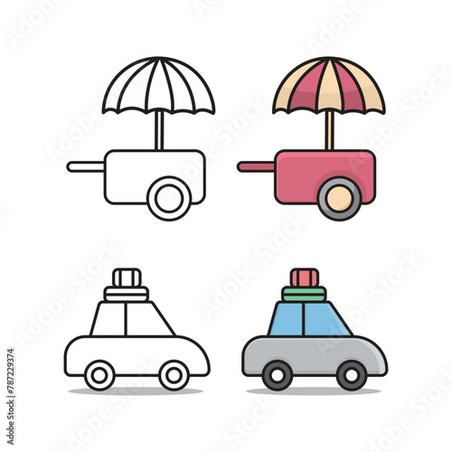 Summer Line Icons. Editable Stroke. Pixel Perfect. For Mobile and Web