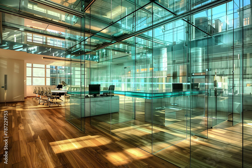 Modern office with glass walls